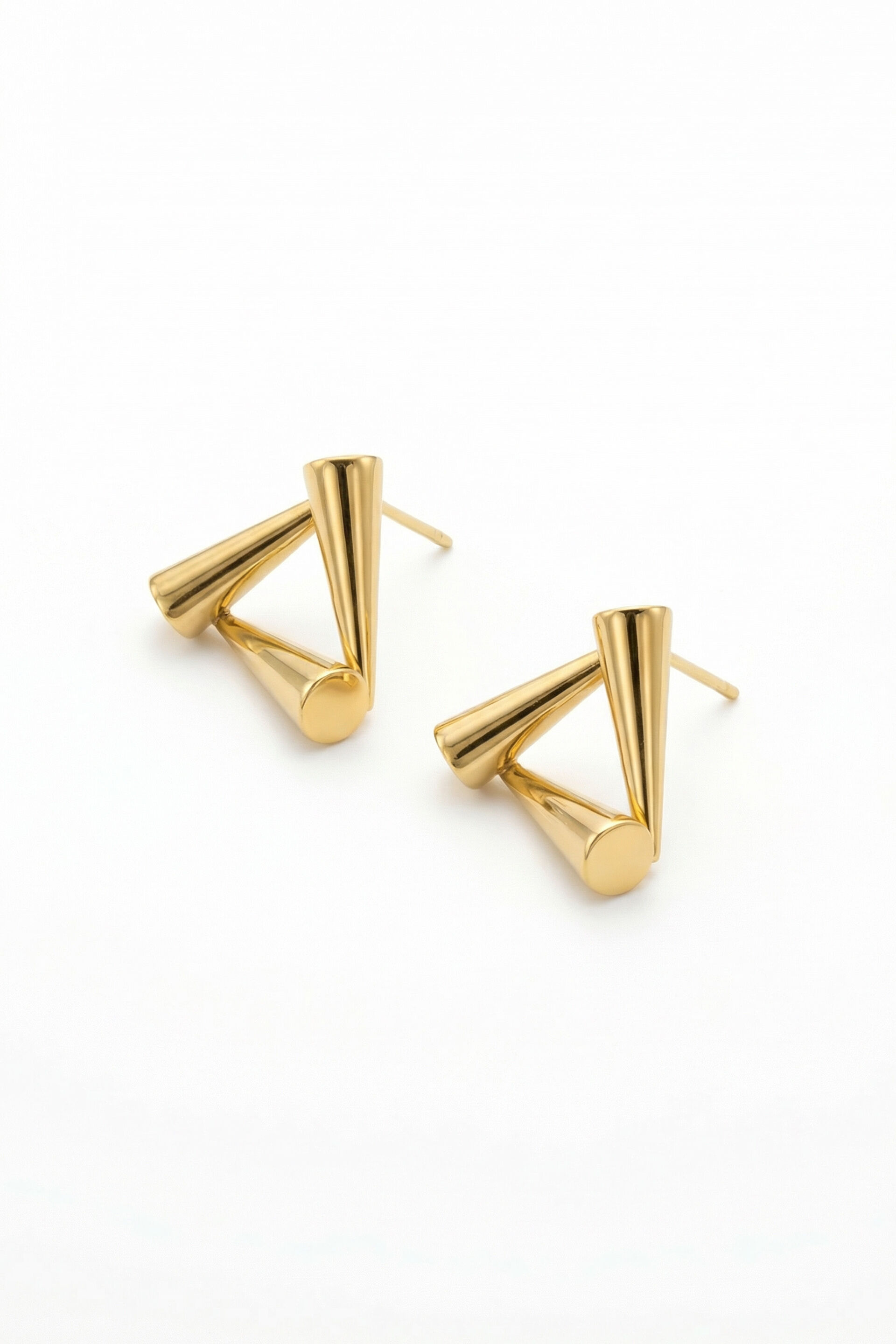 Chunky Triangle Stud Earrings, , image 1